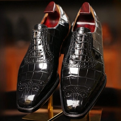 Alligator Dress Shoes Formal Brogue Alligator Shoes