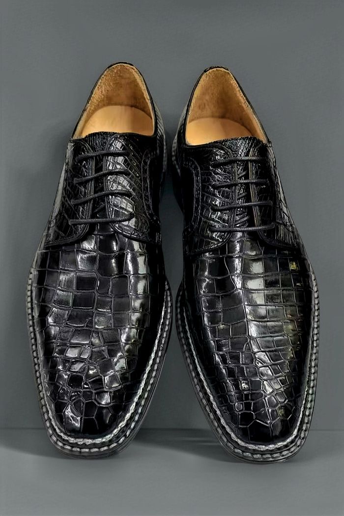 Bespoke Leather Derby Dress Shoes for Men - Black