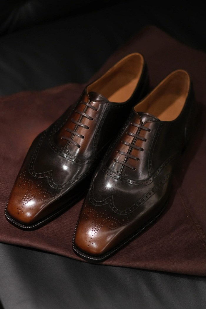 Bespoke Leather Wingtip Oxford Shoes 2025 - Brown