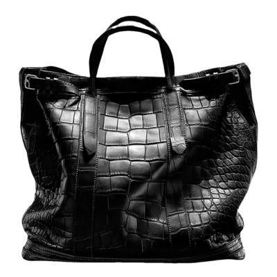 Casual Crocodile Leather Tote Bags Soft Weekend Bags