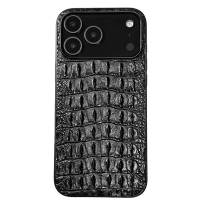 Crocodile iPhone Cases - Black Crocodile Backbone Skin