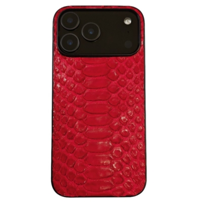 Snakeskin iPhone Cases with Full Soft TPU Edges - Python Belly Skin Red